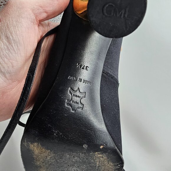 Bernard Figueroa Black Sculptural Stiletto Heels – Size 37.5 (US 7.5) - Picture 7 of 8